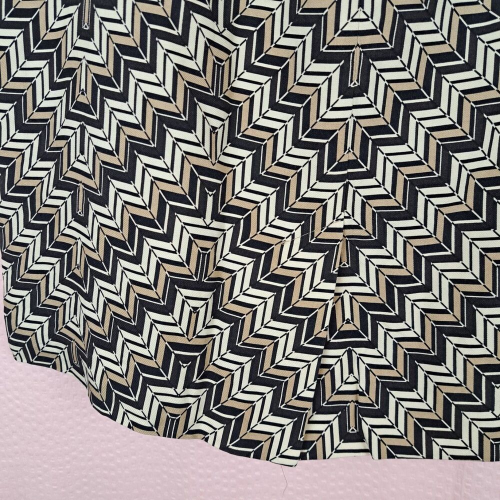 Vintage Ann Taylor Silk with Wool Blend Chevron Print Pencil Skirt Size 6 - Picture 10 of 11